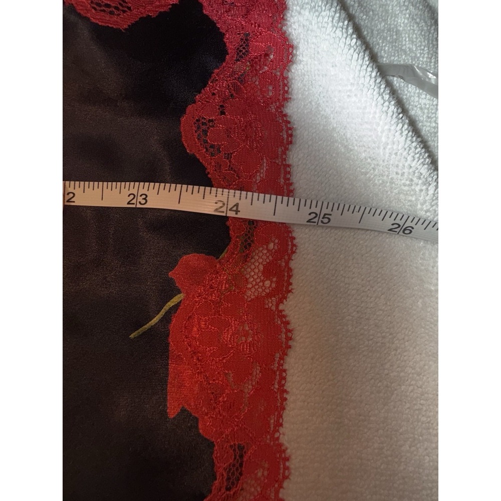 Victorias Secret Women's Slip Dress Black W/Red Flowers/Lace Size XS - Picture 7 of 7